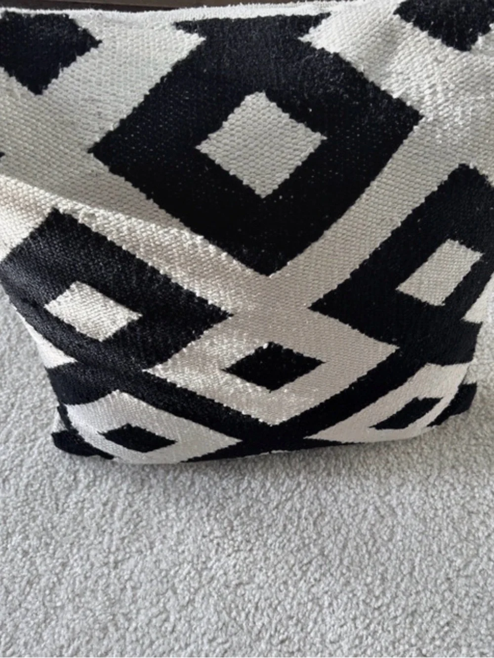 Pier 1 Imports 16x16 Woven Black & White Geometric Throw Pillow - Home Accents